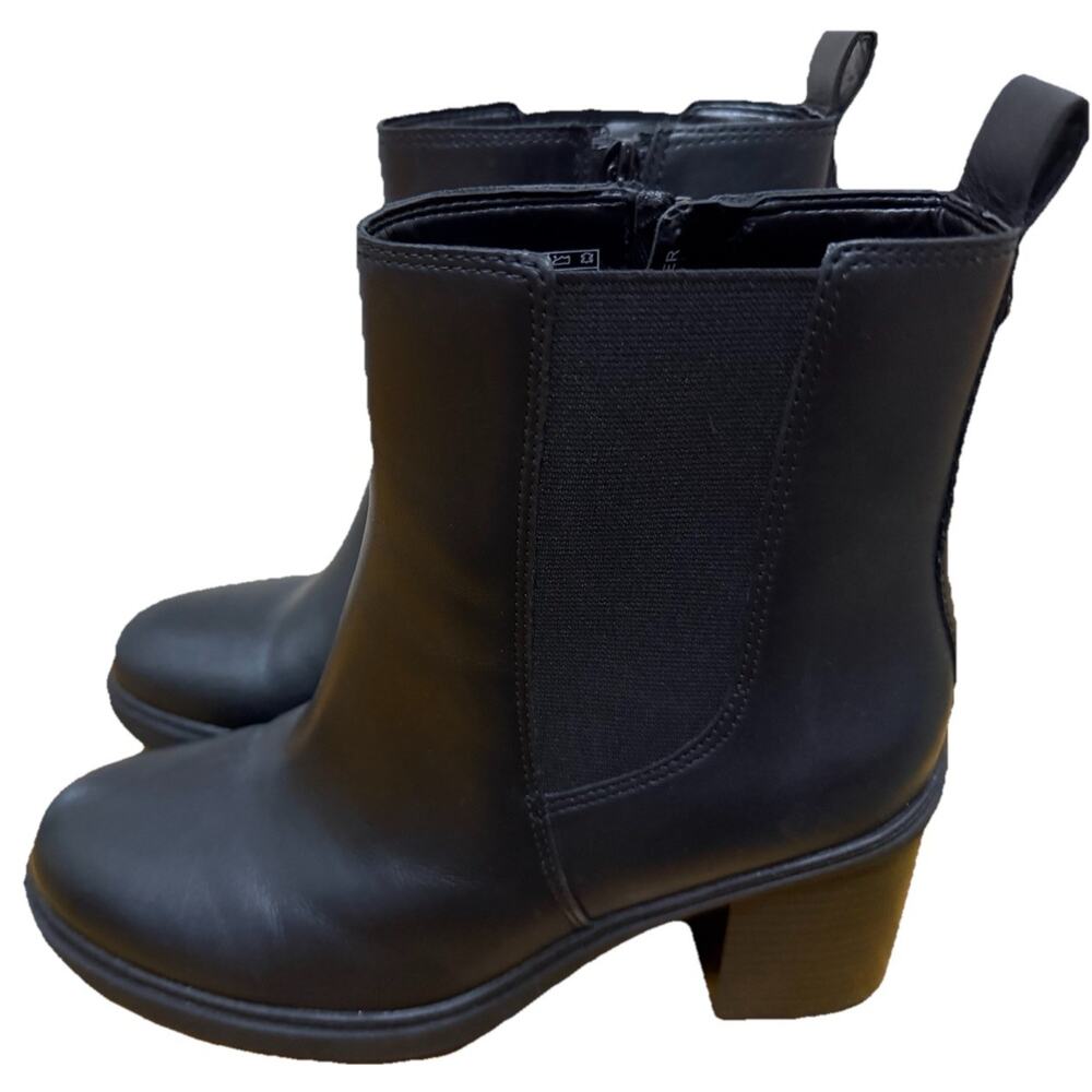 VIONIC Women’s Truckee Weather Proof Black Heeled Ankle Leather Boots Size 9.5 - Picture 2 of 8